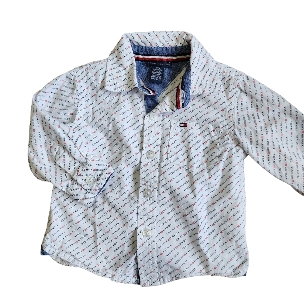 Tommy Hilfiger Long Sleeve Button-down Shirt - 12 mos.